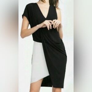 Zara W&B Collection Asymmetrical Draped Dress | EUC | Sz S